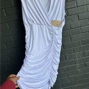 Bailey 44 White Ruched Mini Dress